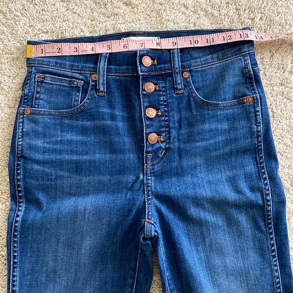 Madewell 10" High-Rise Skinny Jeans in Brinville Wash Button-Front Size 26 - Picture 10 of 14
